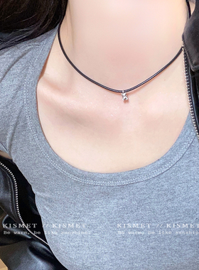 极简~bm风Choker小熊项链时尚简约秋冬百搭锁骨链女2025新款爆款