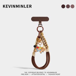 KEVINMINLER原创好运小马包挂件咖色编织绳挂饰手机挂绳新年礼物