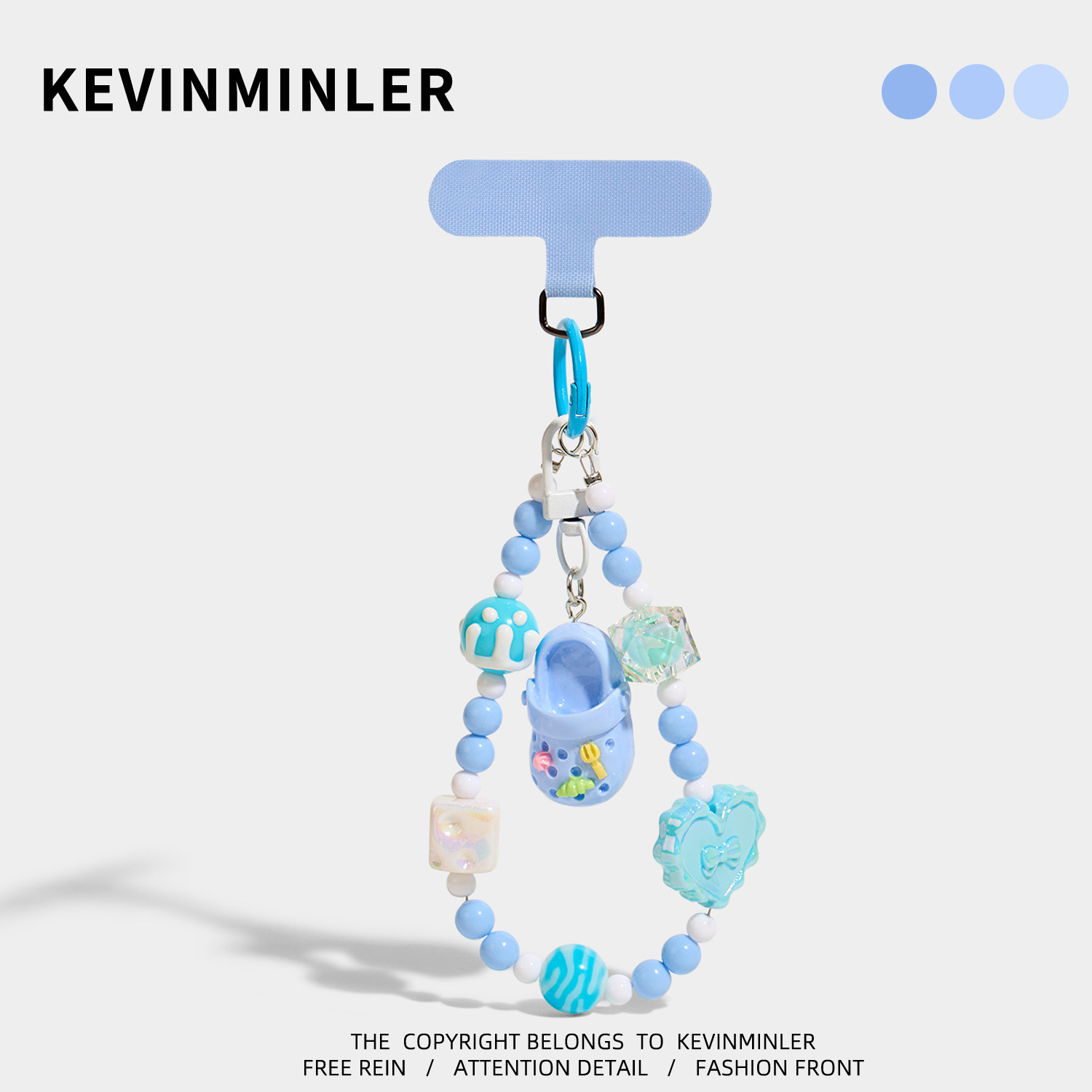 KEVINMINLER原创蓝色珠链手机挂绳包挂件钥匙扣高级感车挂饰礼物