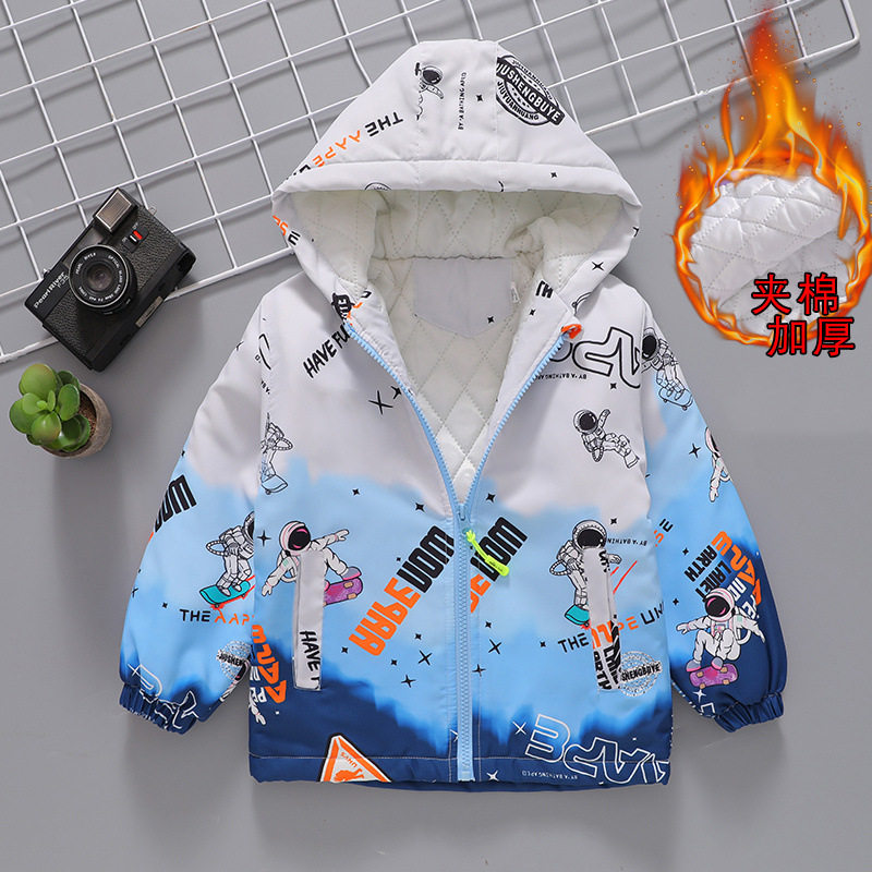 童装韩系清仓男童外套秋冬季夹棉中厚棉服2023新款太空人中大童二