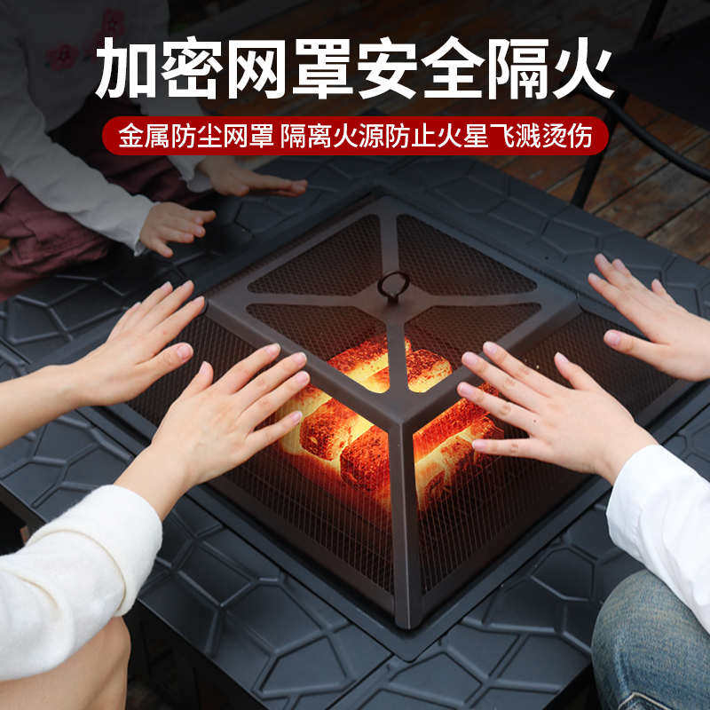 围炉煮茶烤火炉套装室内家用烧烤炉烤肉炭火炉冬天取暖炉庭院户外