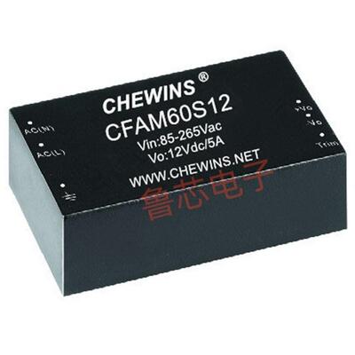 AC-DC电源模块85-305V输入220V转48V 60W单路输出CFAME60S48底座