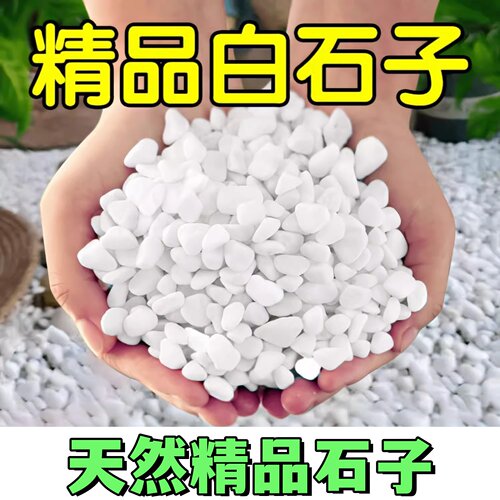 装饰碎石白色铺路原石鹅卵石白石子大小石子花园石头铺地造景石子