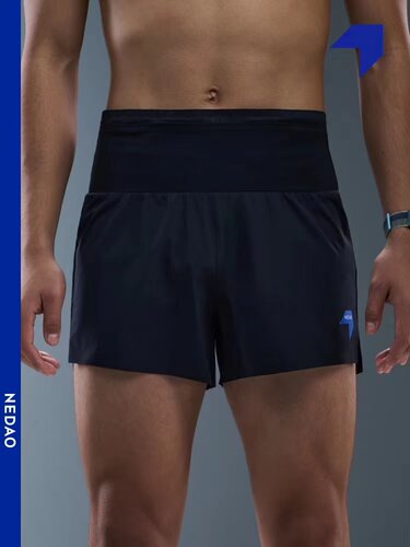 内道腰包3分跑步短裤专业长跑男女大容量弹力后腰口袋速干运动裤