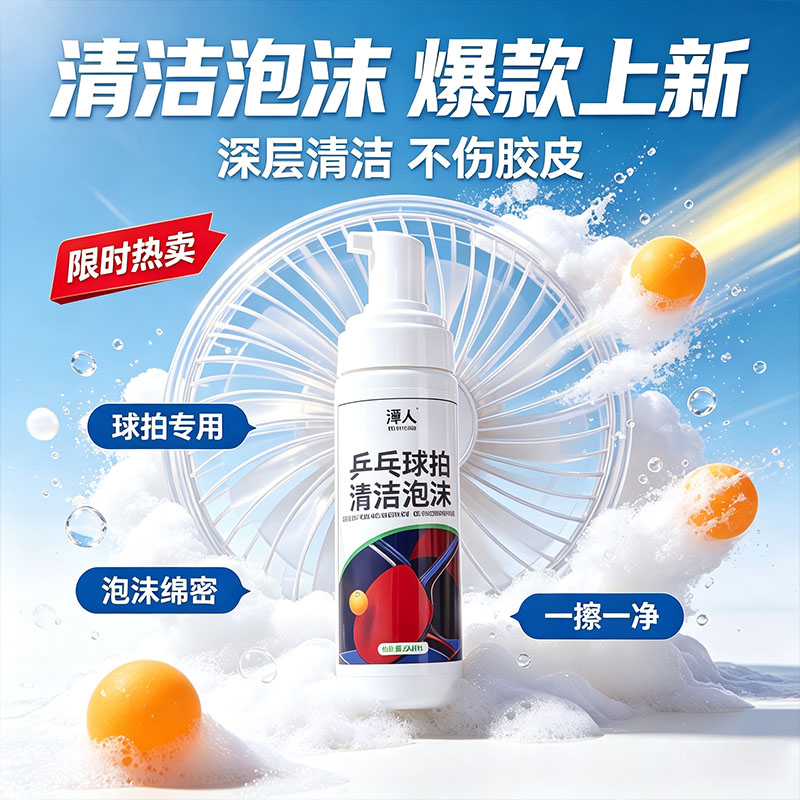 潭人乒乓胶皮清洁泡沫不伤套装