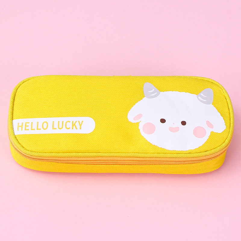 大容量卡通笔袋网纱隔层文具盒简约铅笔袋学生收纳包