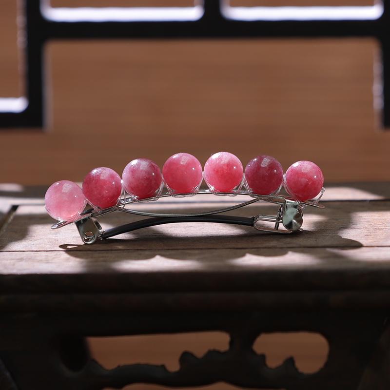 穹晶结界天然草莓晶弹簧夹