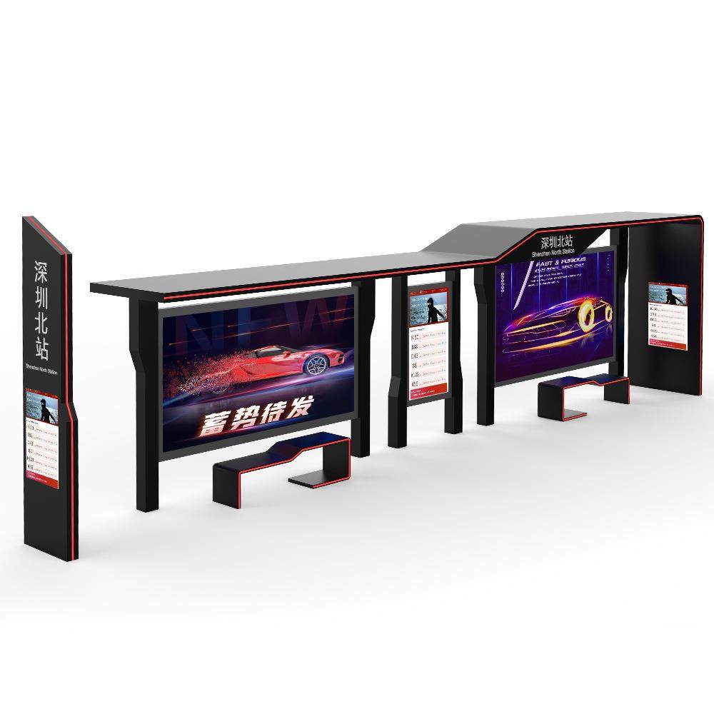 智能公交车站台液晶屏厂家公交电子站台候车亭广告机