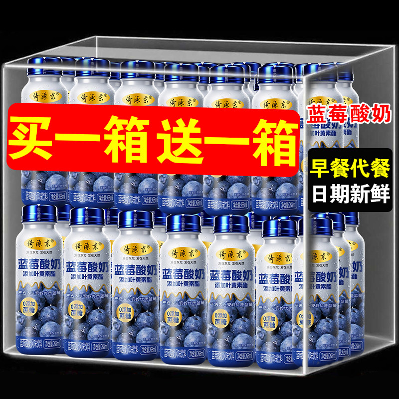 蓝莓酸奶整箱0蔗糖0脂肪叶黄素酯学生早餐代餐喝乳酸菌风味饮料