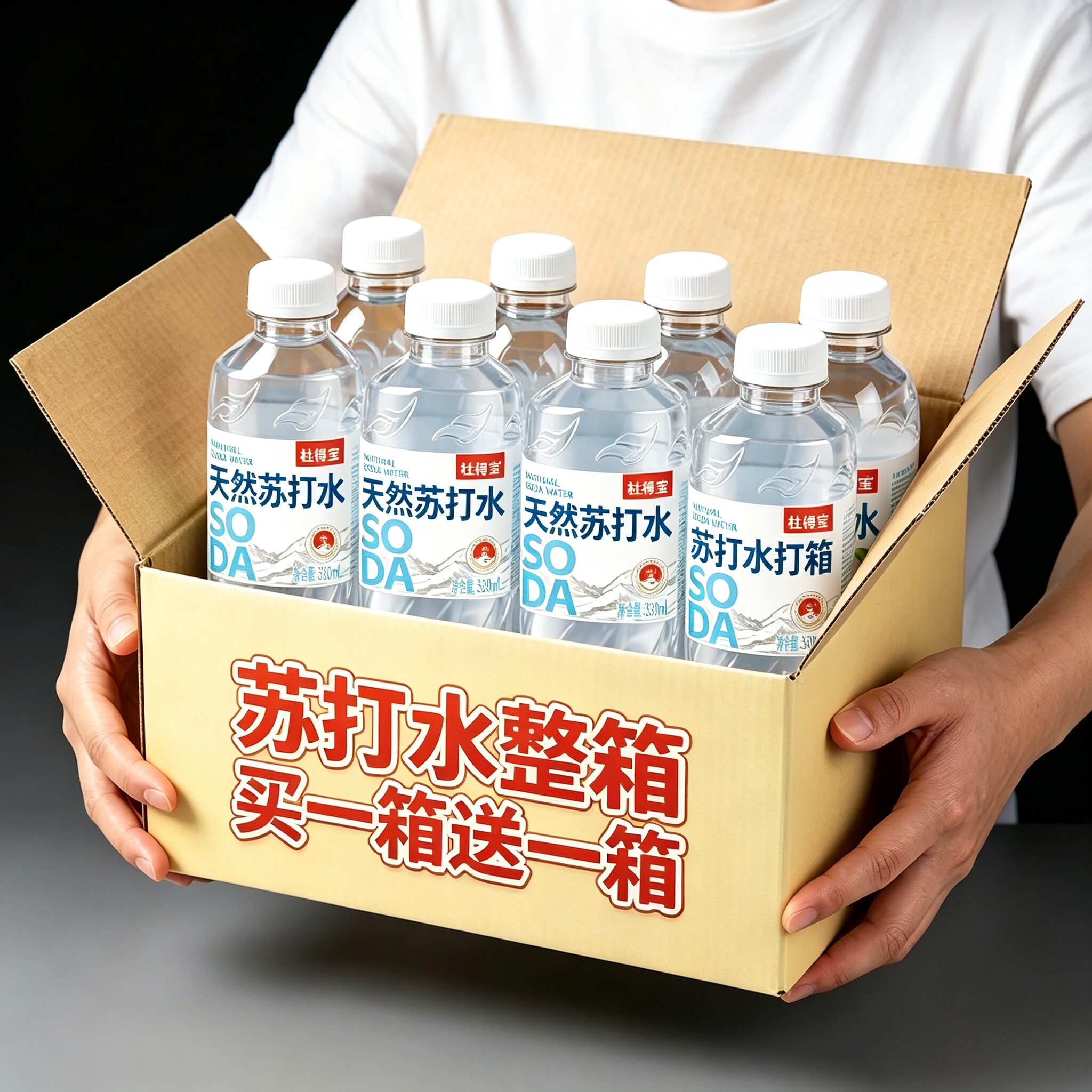 天然苏打水整箱24瓶330ml/瓶弱碱性PH8.5无糖0脂0卡矿物质天然水
