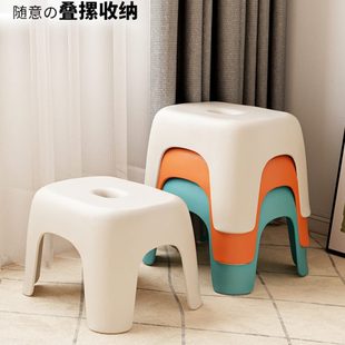 塑料小凳子加厚家用小板凳客厅方凳可叠放茶几凳浴室防滑儿童矮凳