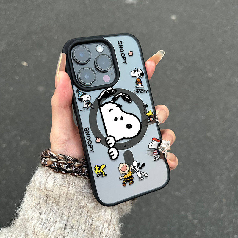 可爱探头史努比适用iPhone16Promax手机壳15保护壳14磁吸13卡通12新款趣味涂鸦