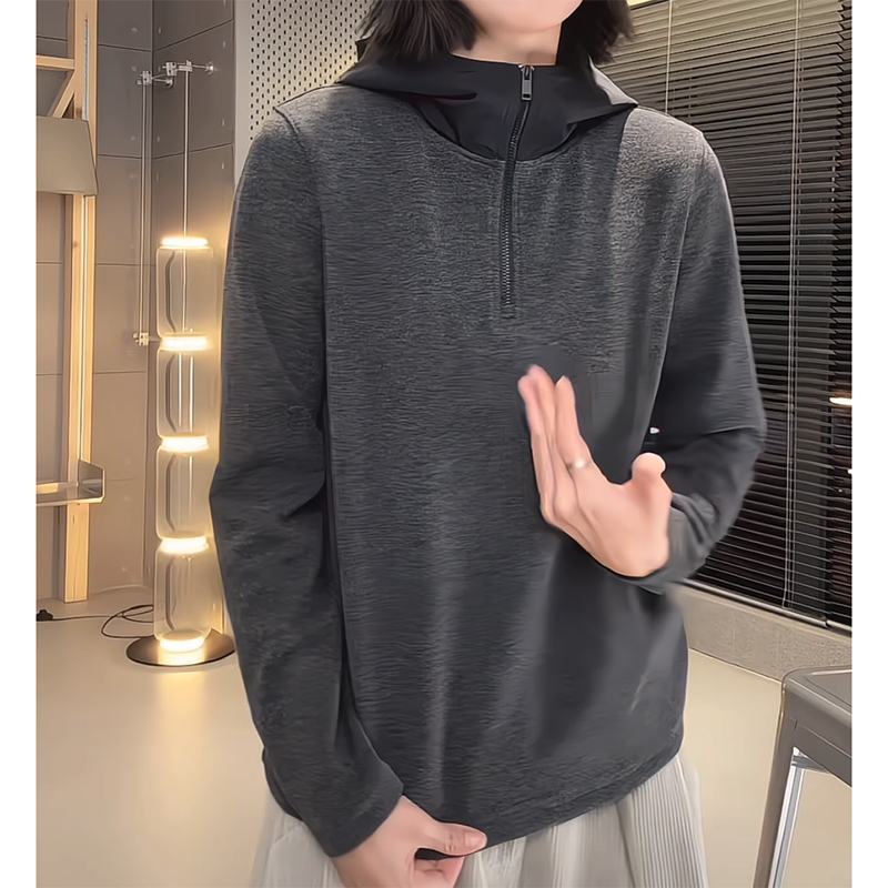 美式灰色连帽卫衣女秋冬长袖上衣