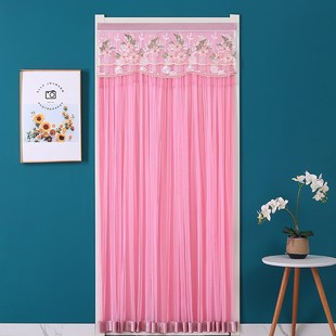 春季 遮挡帘 新款 挡隐私门帘不透明双层纱帘卧室门帘免打孔家用四季