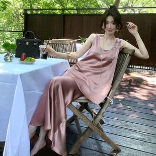 SYA奚小西 法式高级醋酸套装女夏吊带背心高腰半身裙两件套