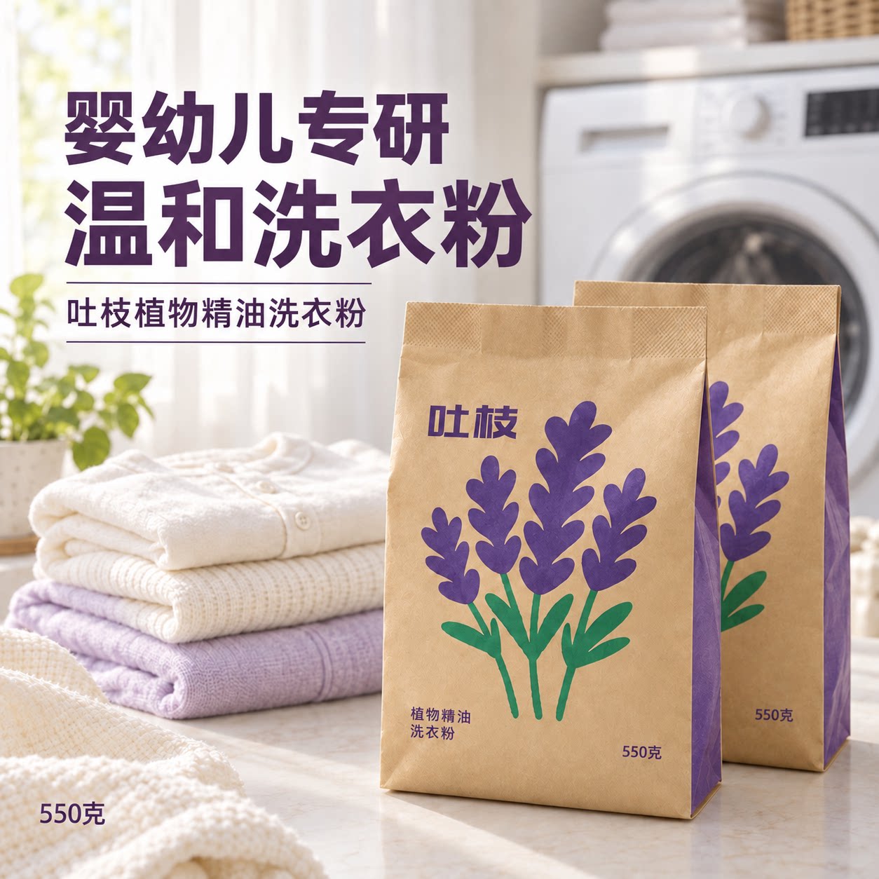 吐枝植物精油洗衣粉天然皂粉母婴宝宝温和婴儿洗衣粉浓缩洗衣液