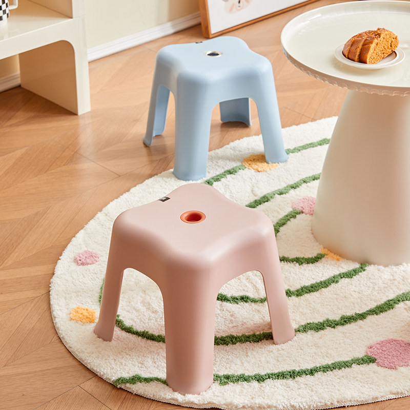 小凳子家用塑料矮凳简约儿童加厚款靠背椅子客厅沙发凳大人坐板凳