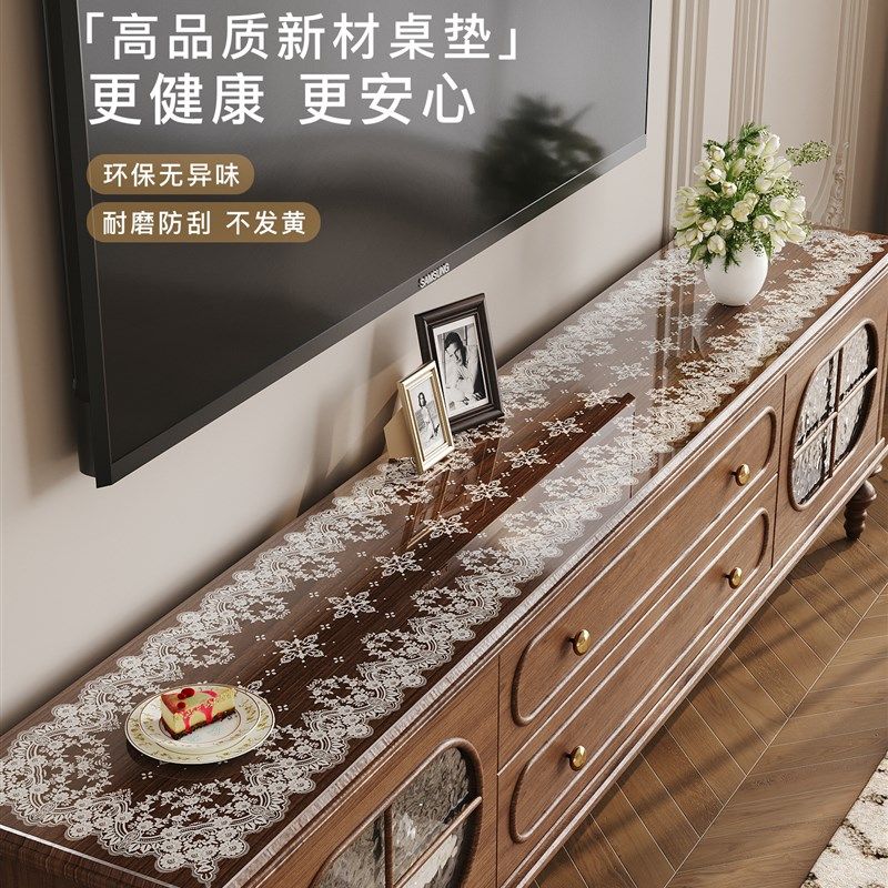 电视柜透明桌垫餐边柜鞋柜玄关高级软玻璃PVC防脏台面保护垫子
