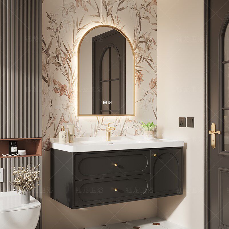 40进深陶瓷一体盆浴室柜组合超窄40cm小户型洗手盆柜洗脸盆洗漱台