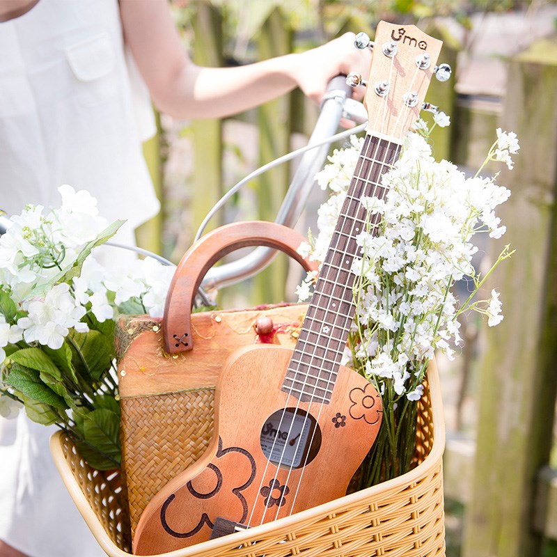 UMA 小花 面单尤克里里初学者21寸加长指板乌克丽丽ukulele小吉他