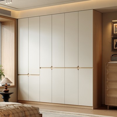 橡木全实木衣柜家用卧室原木风日系分段式一门到顶大衣橱60cm深度