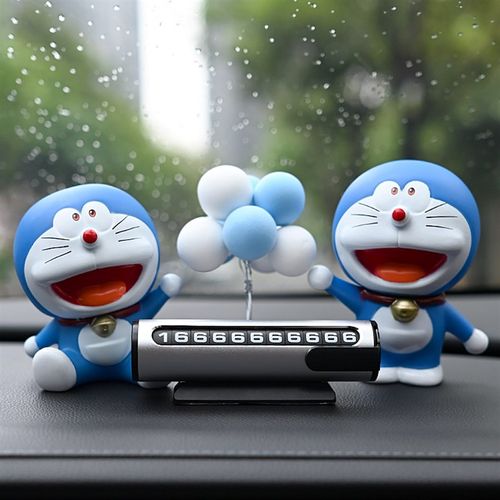 卡通蓝猫临时停车号码牌金属挪车电话牌汽车装饰创意数字移车摆件