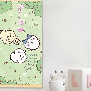 乌萨奇chiikawa挂画吉伊卡哇寝室卧室卡通可爱房间装 饰油绘画海报