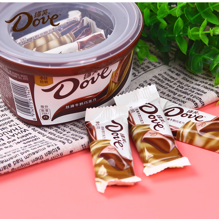 德芙丝滑牛奶巧克力112g黑巧碗装纯可可脂喜糖休闲零食送女友礼物