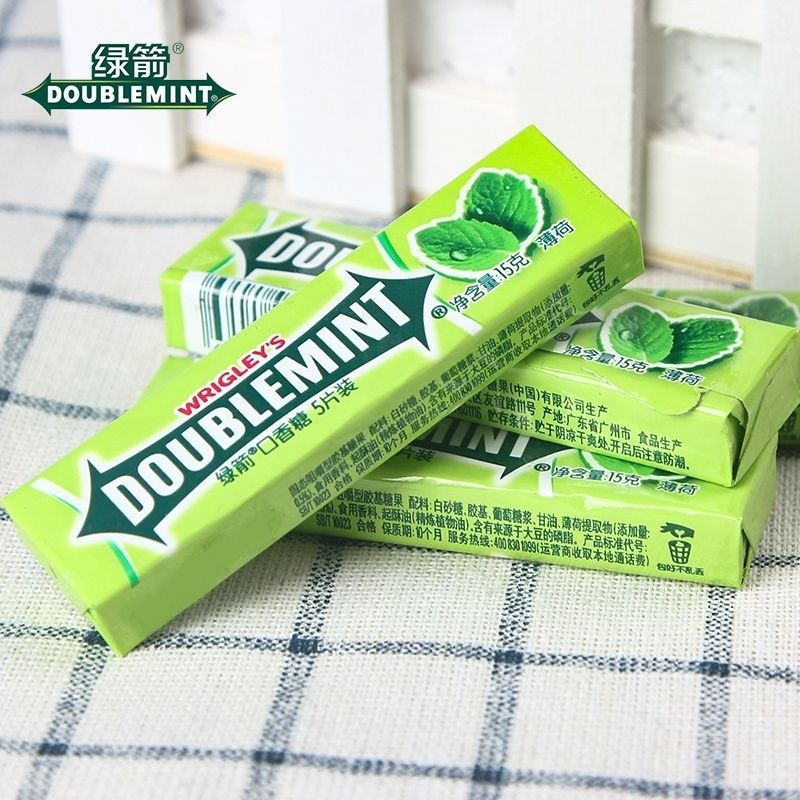 绿箭口香糖5片20条100片*盒装清凉薄荷味清新口气糖果零食
