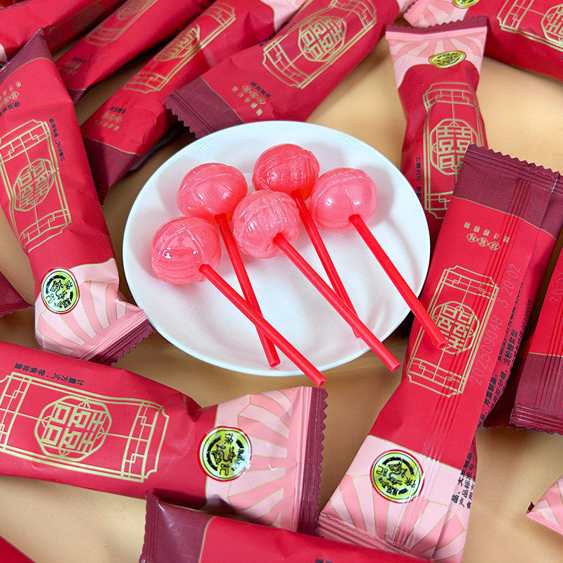 徐福记喜糖草莓味果汁棒棒糖家有喜事喜糖伴手礼散装批发婚庆糖果