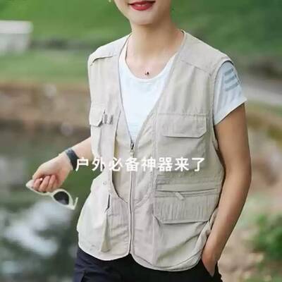 夏天多口袋马甲女外穿时尚薄款