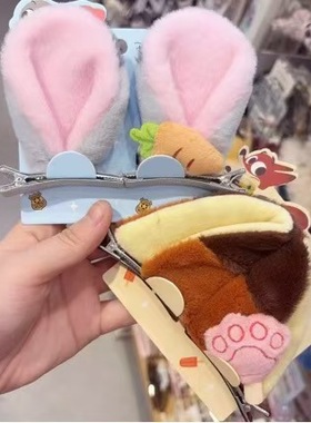 疯狂动物城卡通朱迪尼克狐尼克动物毛绒发夹可爱兔子耳朵发饰头饰