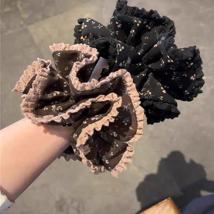 日韩少女小碎花大肠发圈ins复古丸子头绳双层马尾皮筋网红发饰绳,饰品/流行首饰/时尚饰品新,发饰,淘宝优惠券,粉丝福利购,淘宝优惠卷