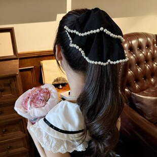 满天星钉珠马尾夹抓夹女高级感气质优雅半扎发发夹后脑勺夹子头饰