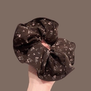 咖色大肠发圈印花纱大肠圈2024新款 日韩优雅气质扎发绑发头绳发饰