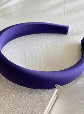 高级又显白！紫色系缎面发箍爱心宽边发箍2026新款高颅顶洗脸头箍