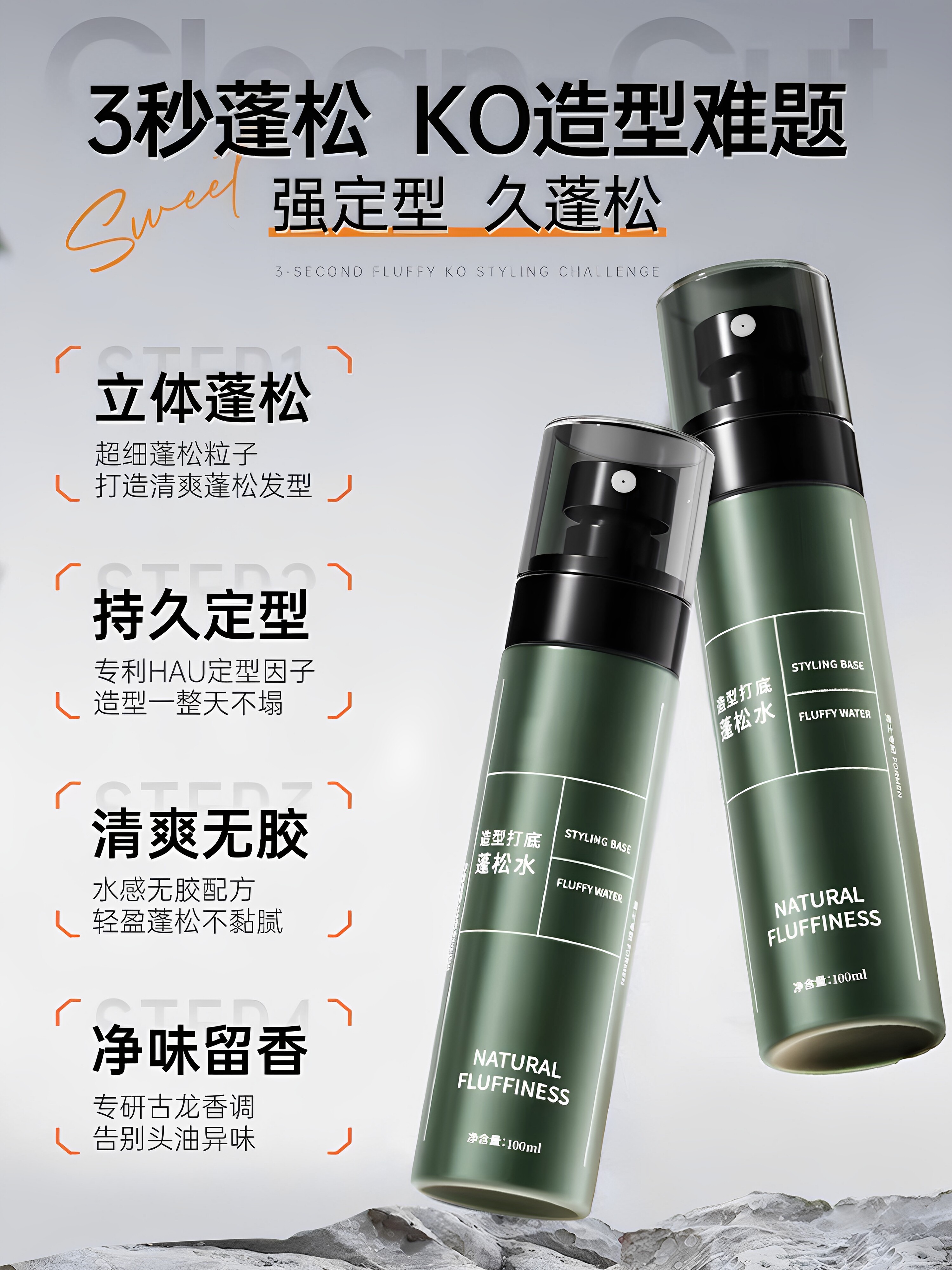 2-in-1 Men's Hair Volumizer and No-Wash Styling Primer - Product image 3