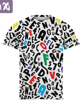 Letters T-Shirts For Women Crewneck T-Shirt Numbers Printing