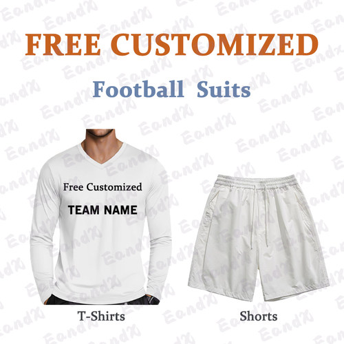 Free Customized Women Football Suits V Collar Men Jersey Set