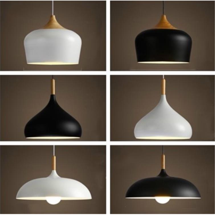 北欧吊灯创意个性单头简约现代LED餐饮吧台饭厅书房铁艺锅盖灯罩