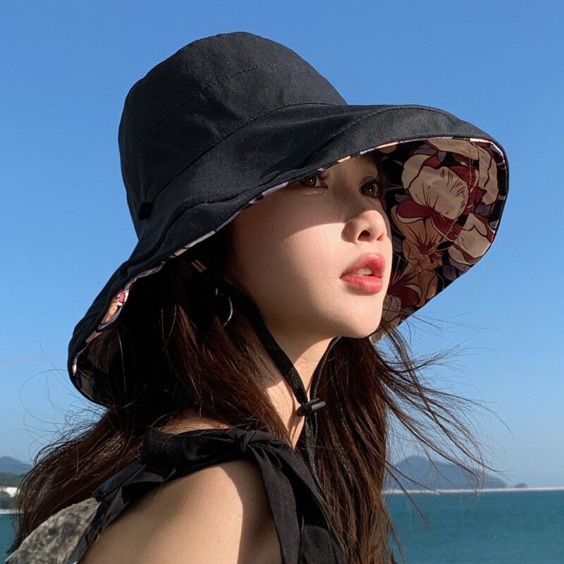 双面大沿渔夫帽帽女韩版