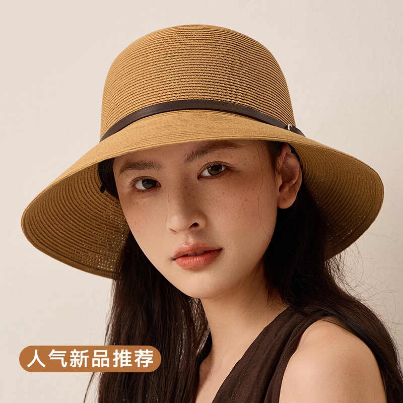 新款升级加密细草编帽子女