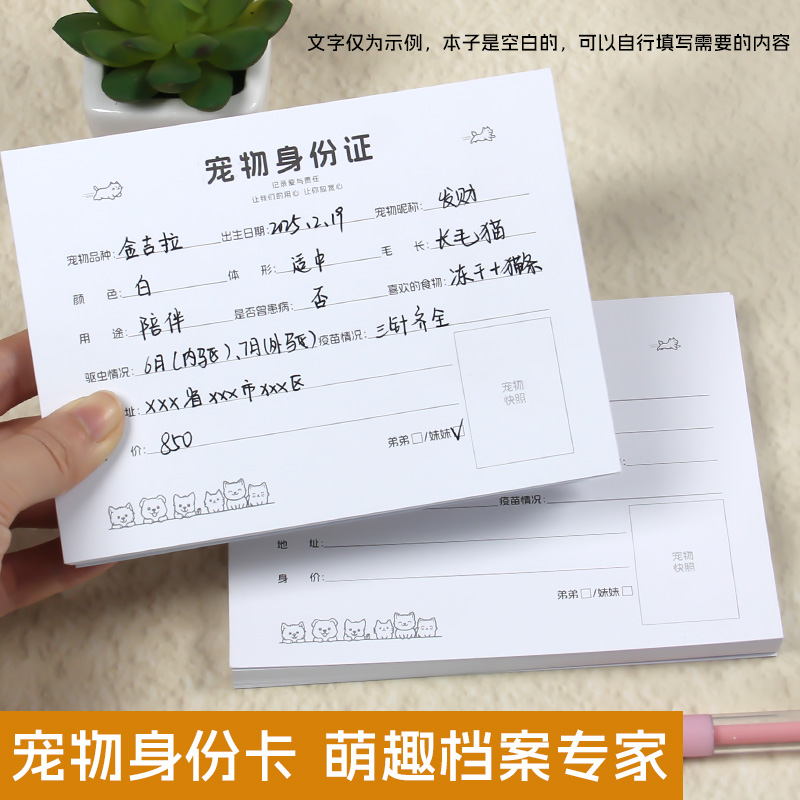 宠物信息卡片宠物介绍牌