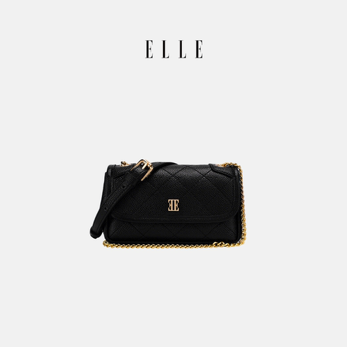 ELLE菱格链条包百搭斜挎包
