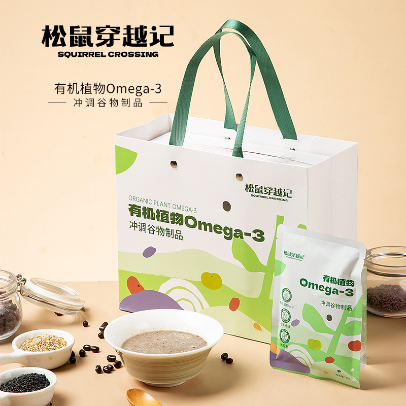机植物冲调谷物黄金亚麻籽