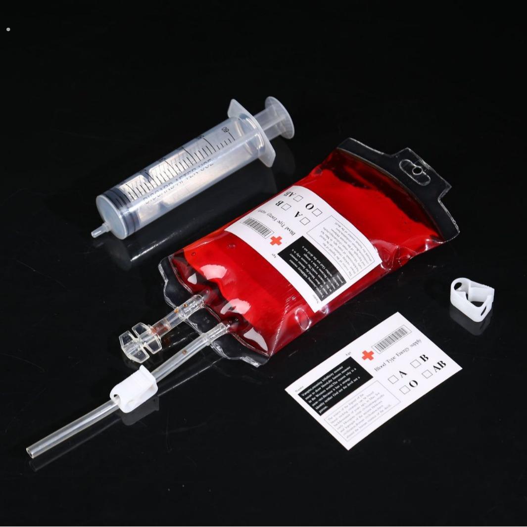 啤酒袋pvc血浆袋血袋啤酒袋子恶搞万圣节血袋双管饮料袋350ml