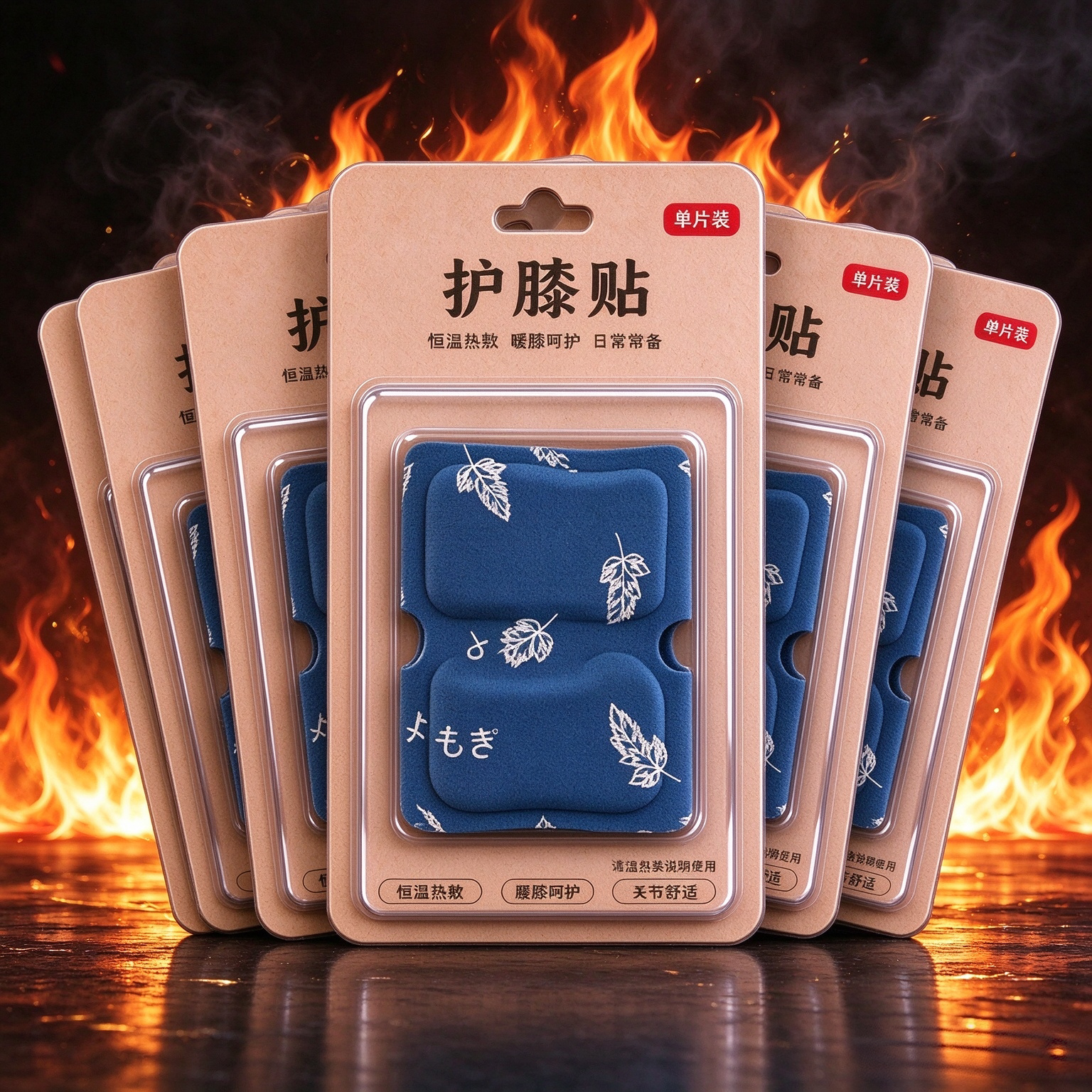 膝盖热敷贴氨糖暖膝贴蒸汽自发热关节保暖艾灸热灸艾草月子护膝贴