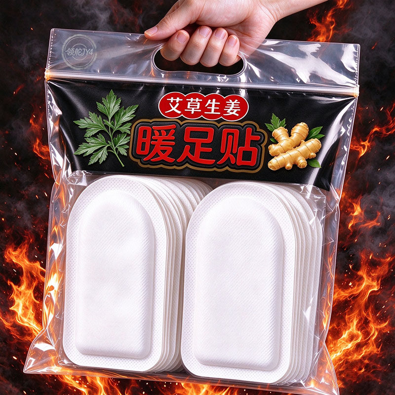 自发热艾草暖足贴脚底热帖保暖