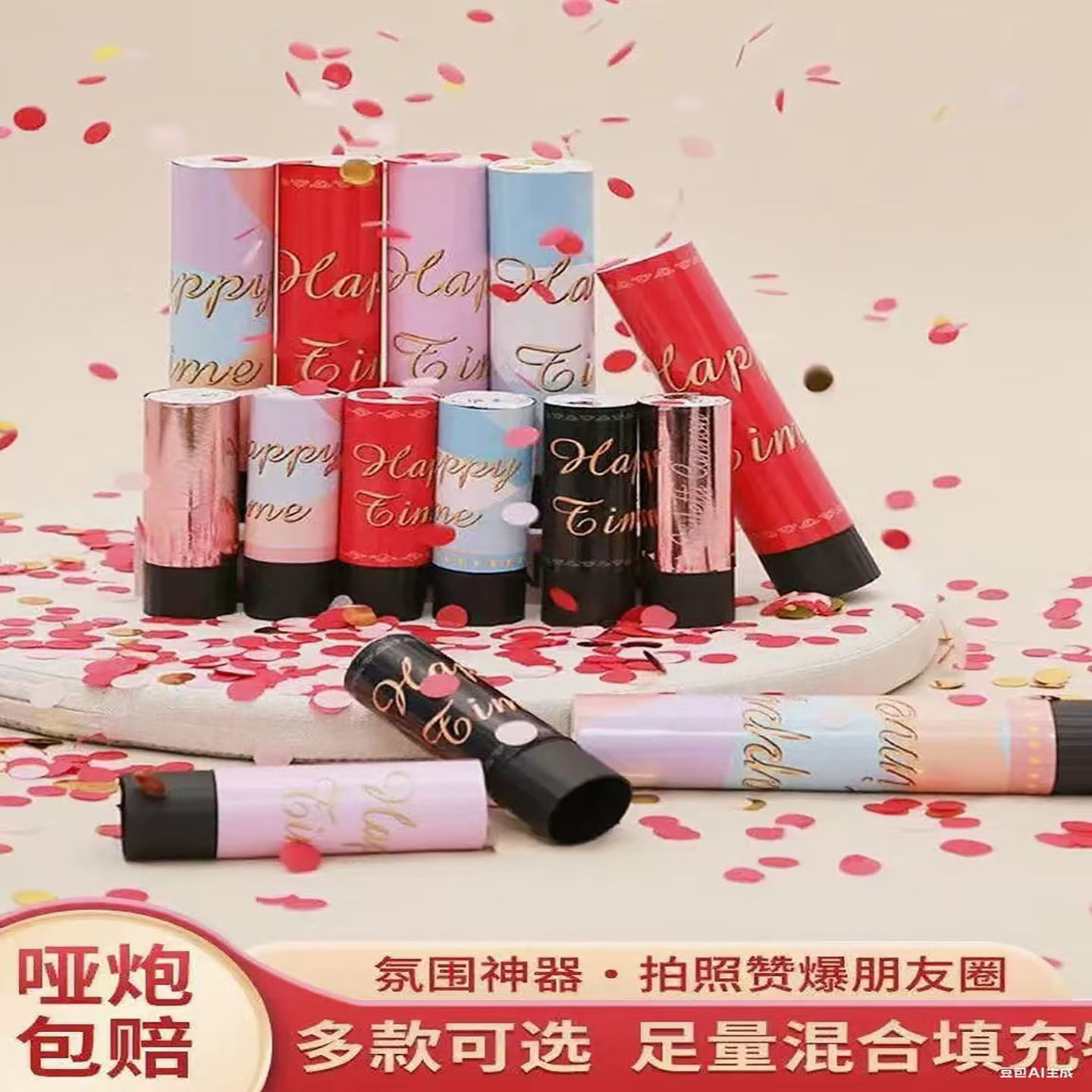 【开学礼炮】礼花筒开学迎新晚会开业开工大吉婚礼喷花筒乔迁喷筒
