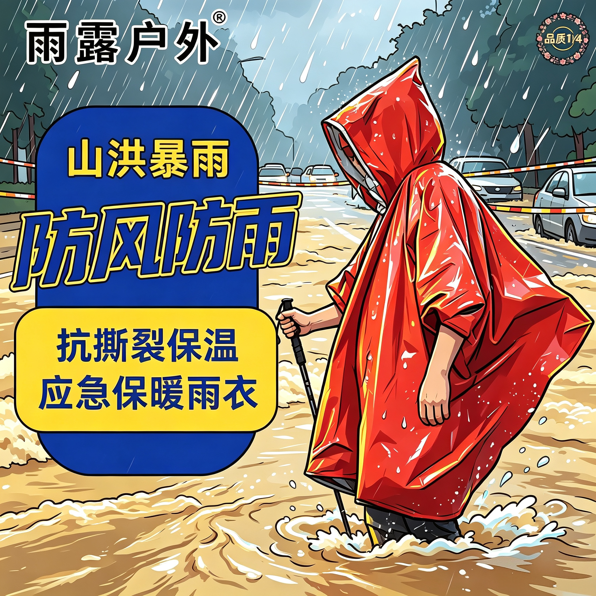 登山露营应急保温防寒防失温雨衣